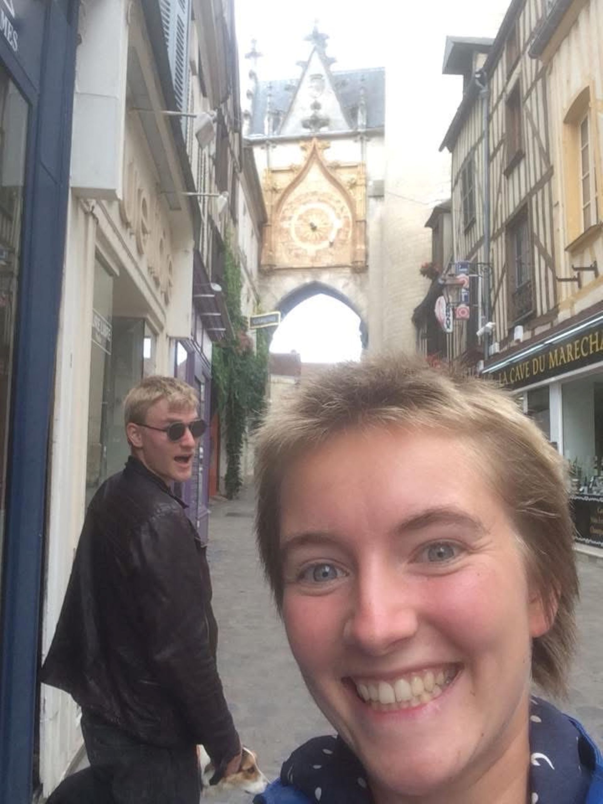 A man, Shotsie Buck-Hayes, turns back to look at the camera in a selfie taken by a woman, Taegann Underwood-Petch.