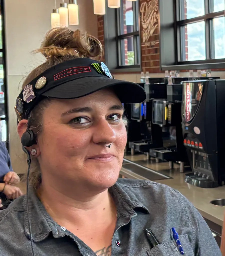 Mug shot of Sheetz employee Natasha Greaver at her store in Mount Crawford.