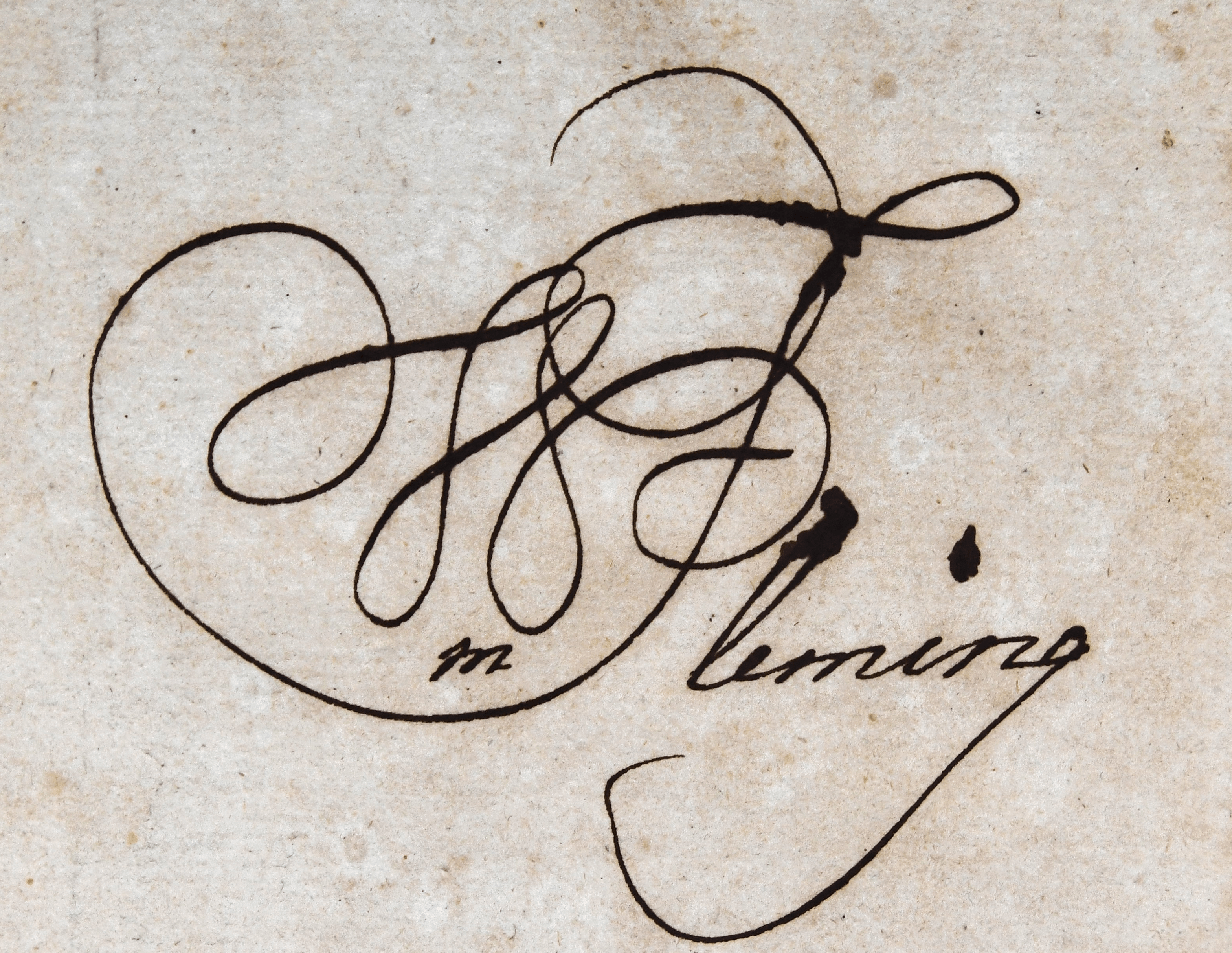 Fleming's ornate signature reflects his education. Collection of the Historical Society of Western Virginia.