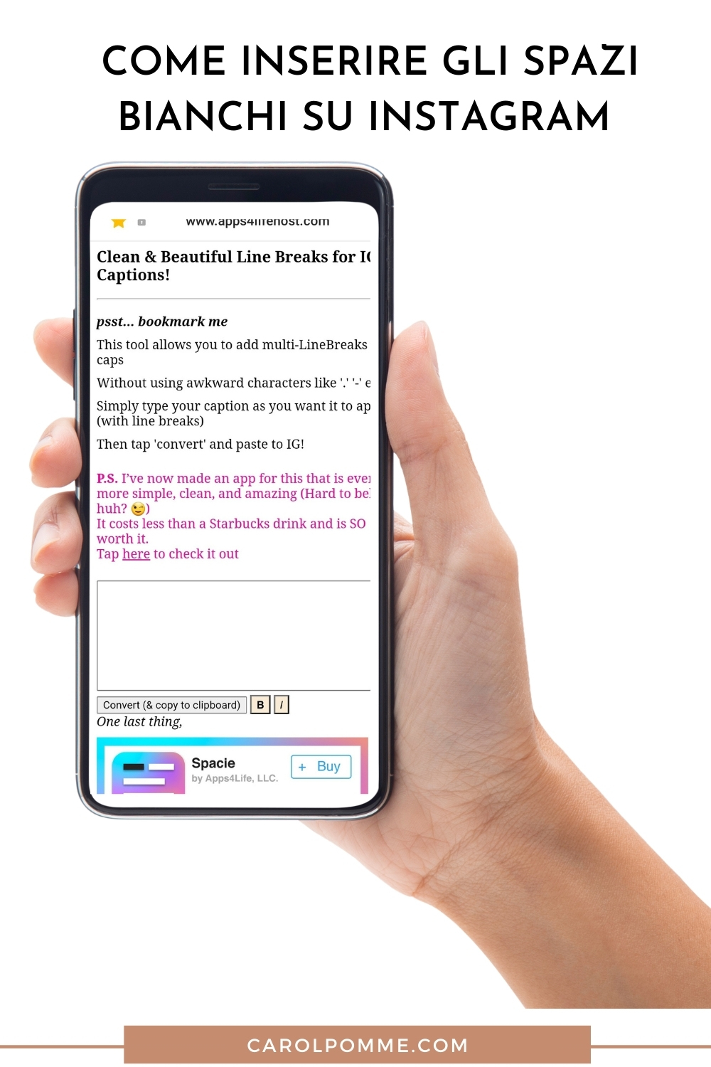 Come Inserire Uno Spazio Vuoto In Instagram 3 Soluzioni Carol Pomme