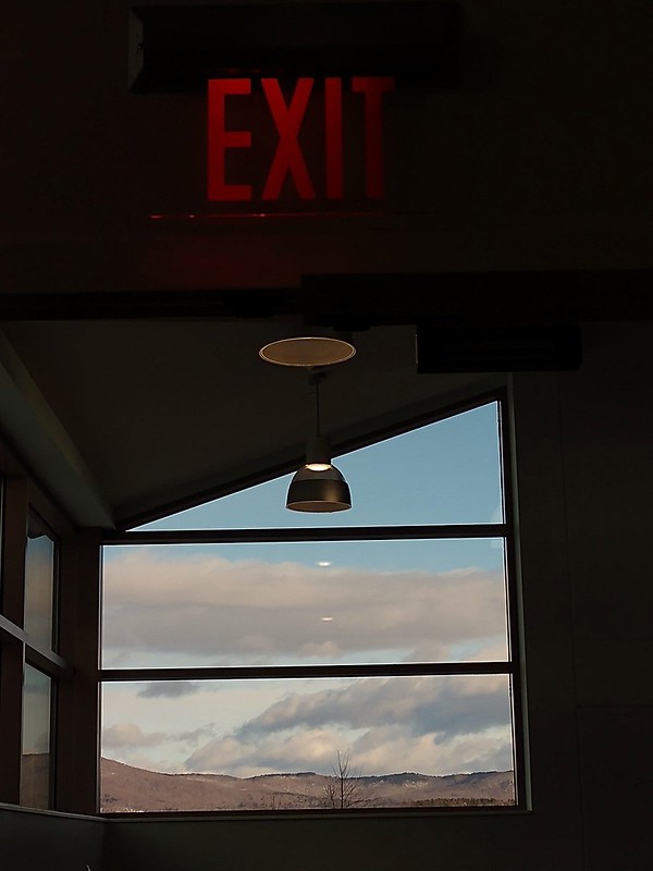 surreal exit sign