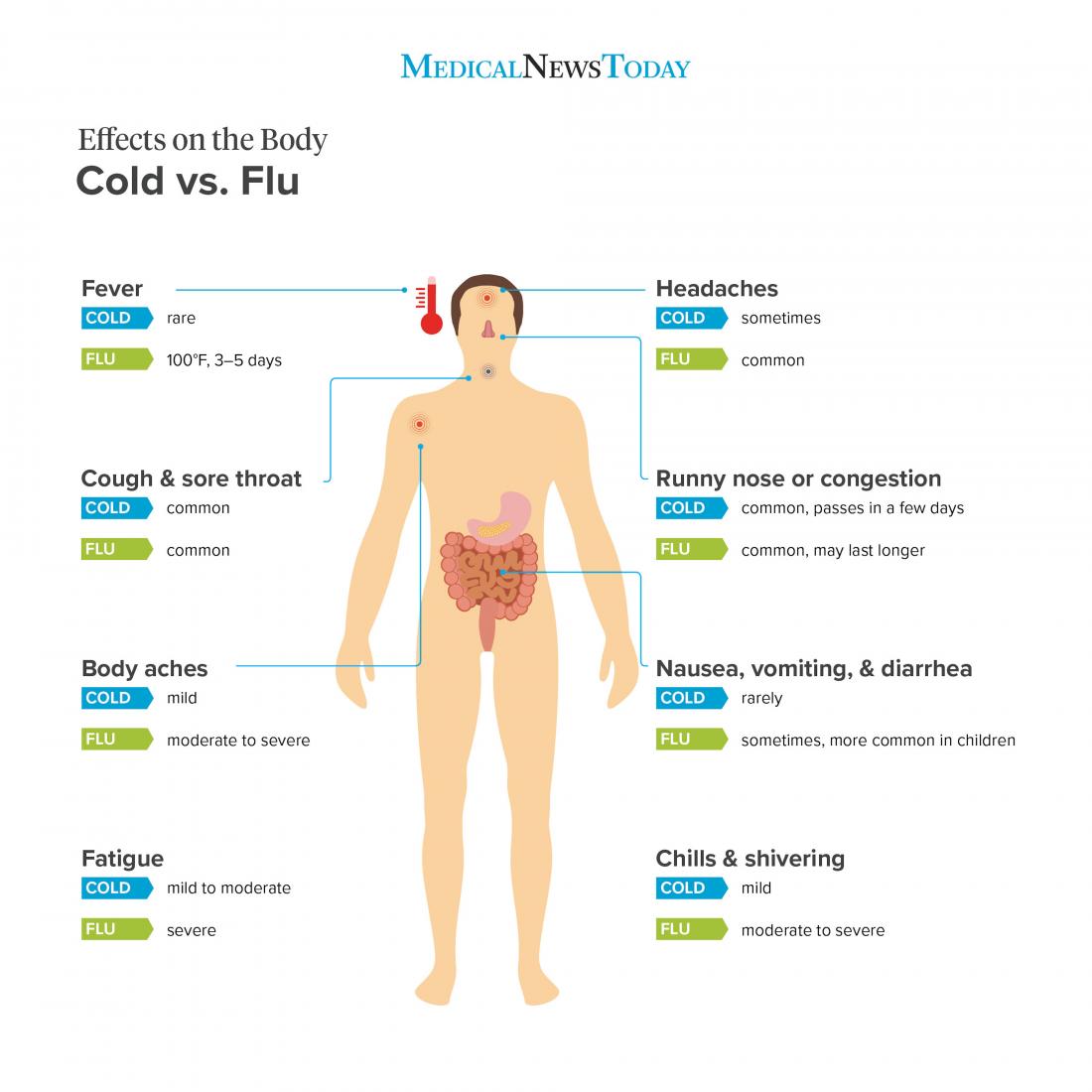 Flu and cold effects on the body