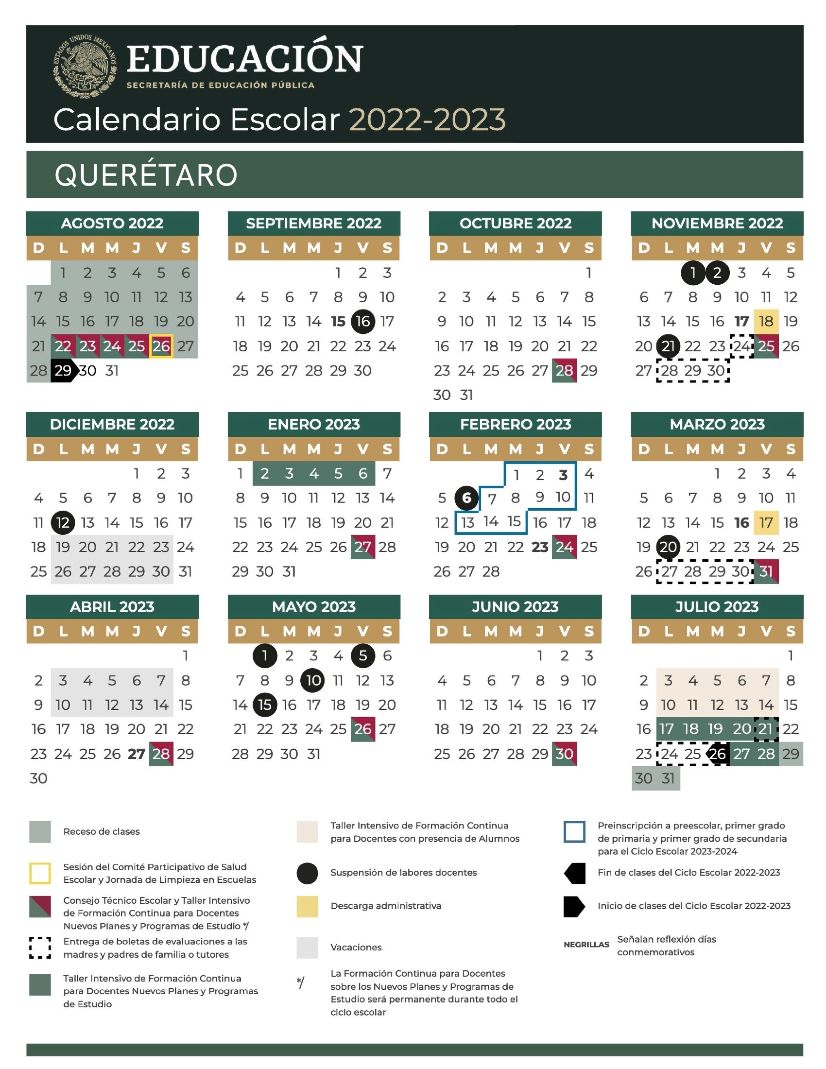 Calendario Escolar 2023 A 2024 Sep Pdf Mexico Printable Templates Free 6138