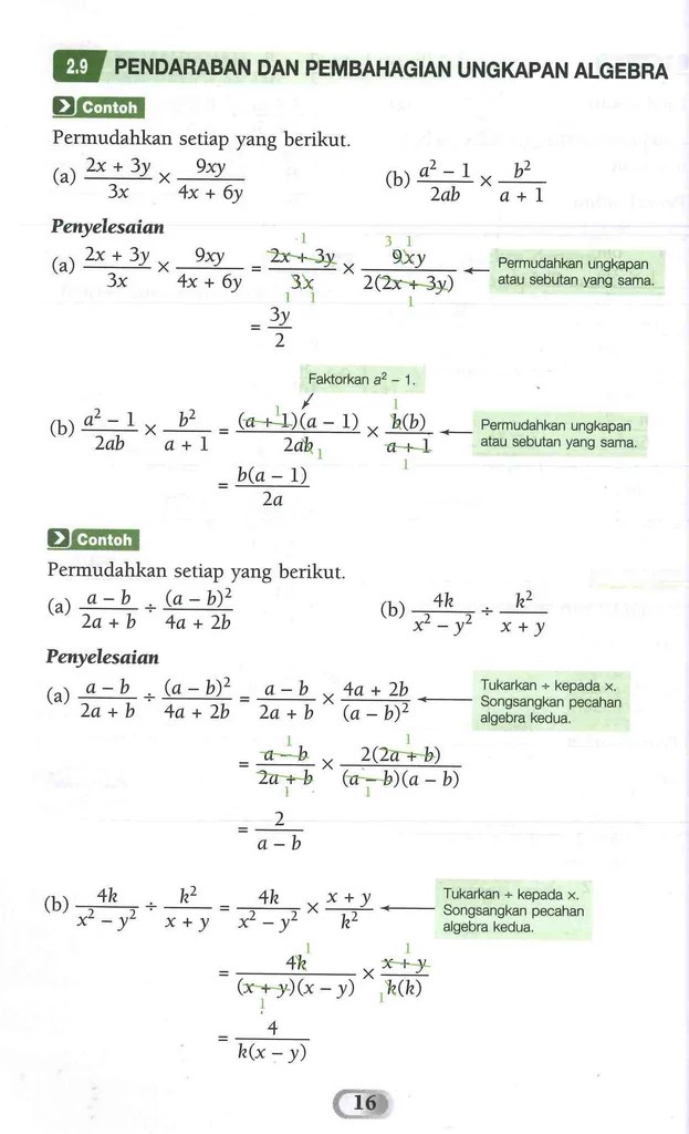 T2c2 Tingkatan 2 Pemfaktoran Dan Pecahan Algebra - Bila Rasa