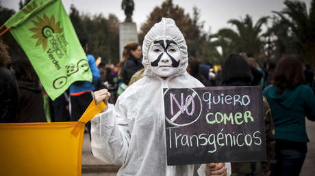 Protesta contra la compañía Monsanto en Ciudad de México. 23 de mayo de 2015.