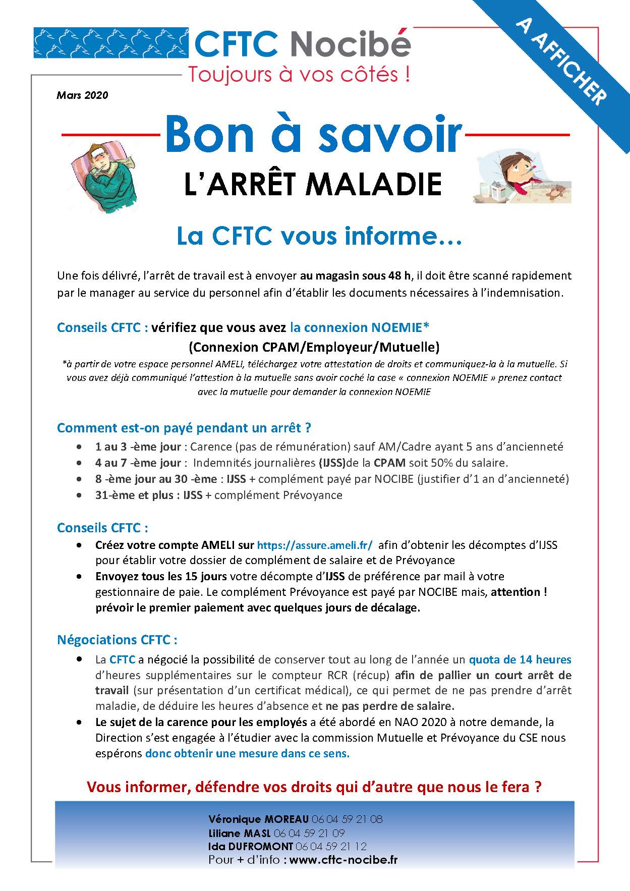 Bon A Savoir N 6 L Arret Maladie Cftc Nocibe