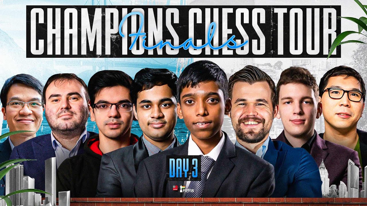 Champions Chess Tour Finals Day 3 Arjun Vs Carlsen Pragg Vs Giri Commentary By Sagar Harshit Chess Chest