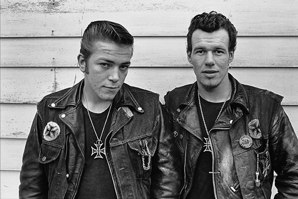 Danny Lyon, <i>Sparky and Cowboy (Gary 
Rogues), Schererville, Indiana</i> from <i>The Bikeriders</i> (Aperture, 2014)