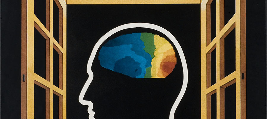 An illustration representing a window into the brain.
