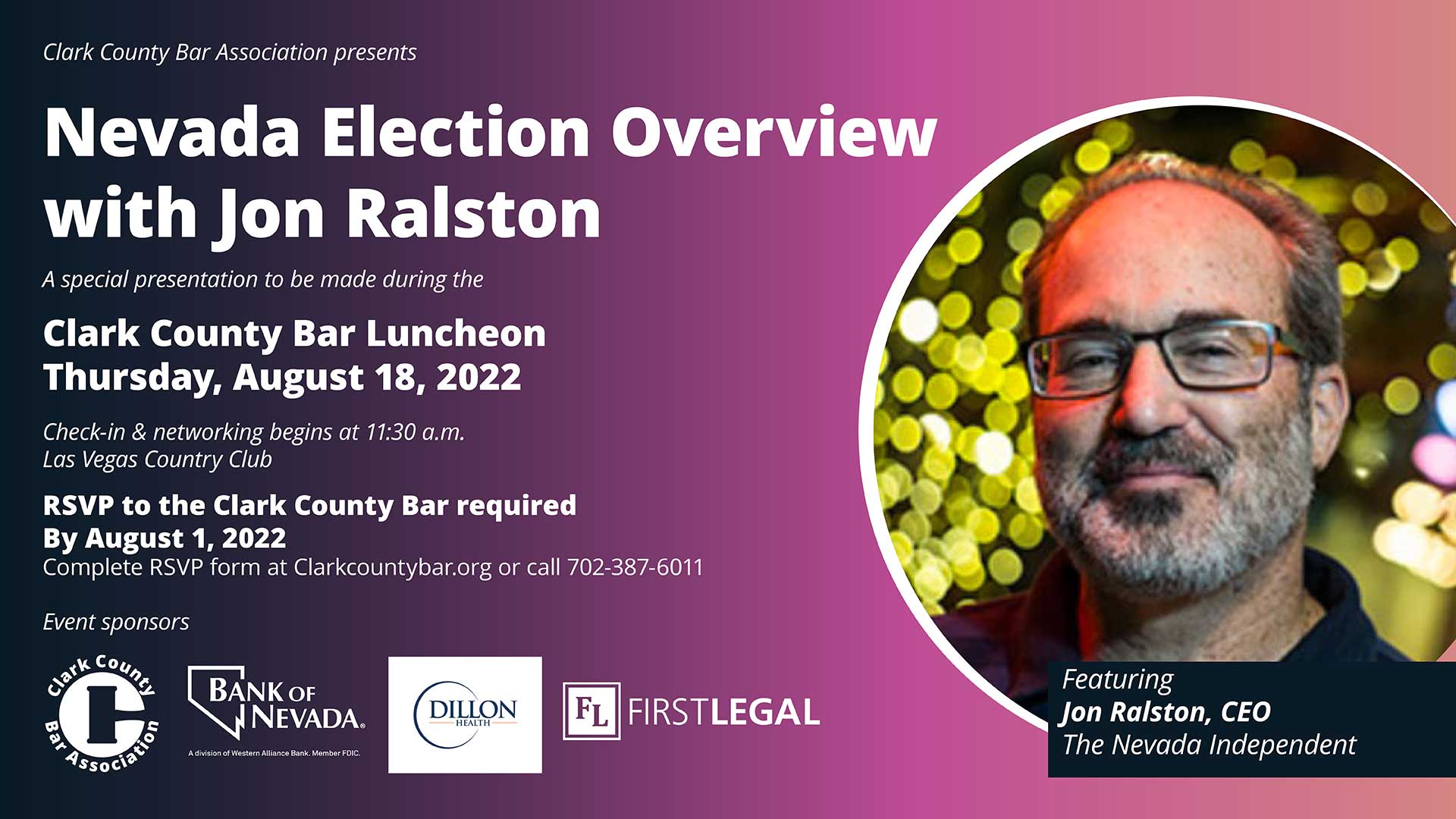 Jon Ralston Presents Nv Election Overview On August 18 2022 Clark County Bar Association