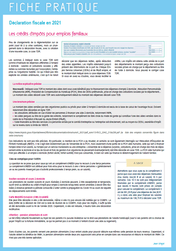 Declaration Fiscale 2021 Changement Dans La Declaration De L Emploi A Domicile Le Collectif Handicap 54