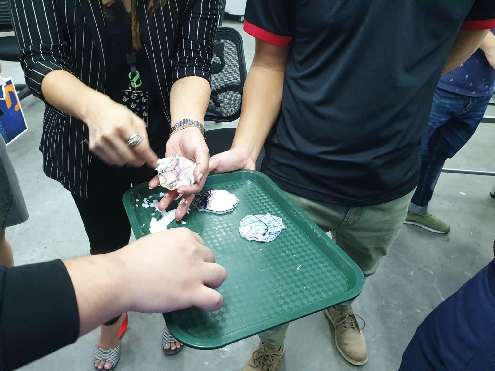 Removal of support material.
