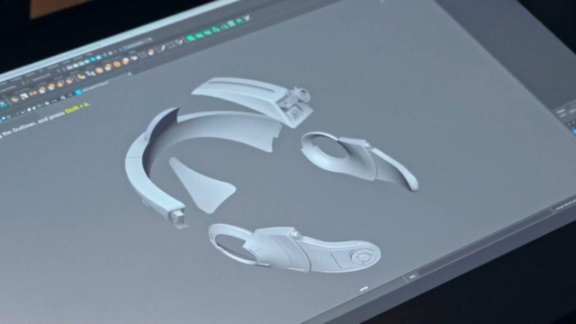 Parts of the Helmet Prototype disassembled for printing