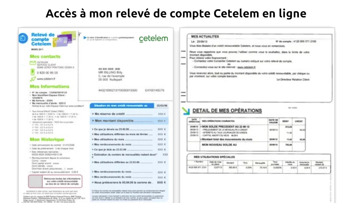 Mon Releve De Compte Cetelem Depuis Mon Espace Personnel Cetelem