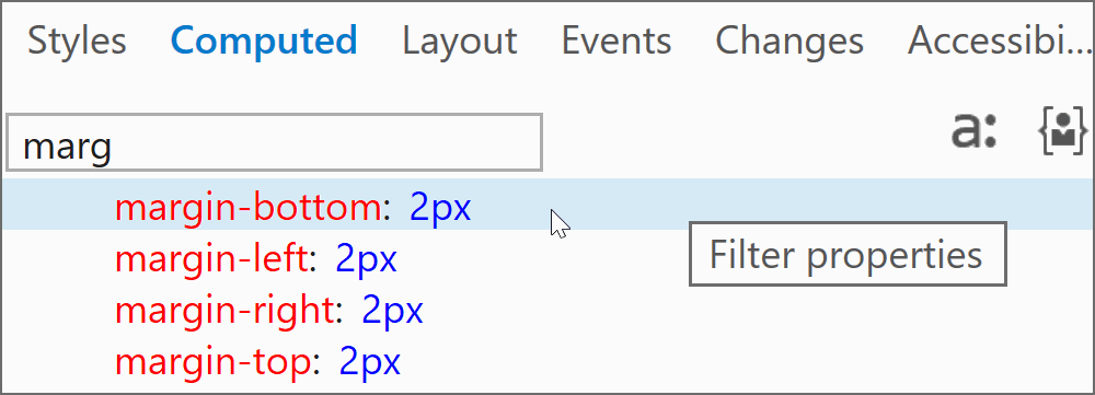 Gif recording showing how changing the font-size on the range input doesn't change the margin value in Edge.