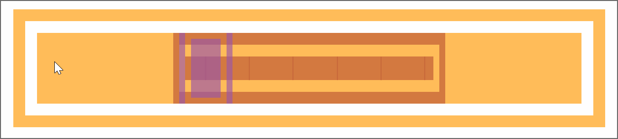 Edge moves the thumb within an interval equal to the scaled track's border-box, starting from the left limit of the padding-box