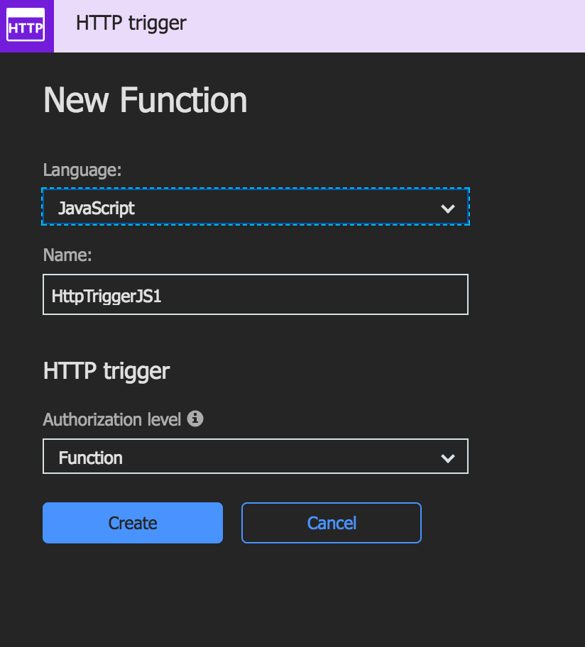 Pick the Language and Create