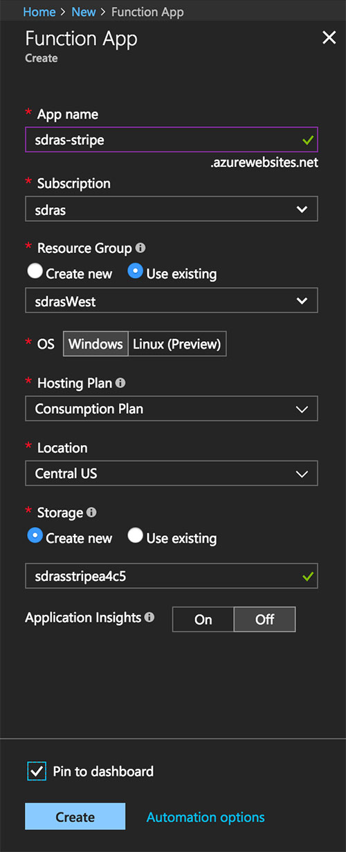 New function settings