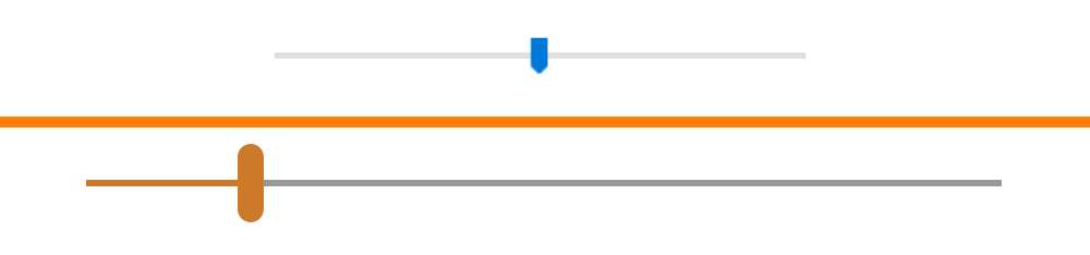 Screenshots. The initial appearance of the slider in Firefox vs. the appearance of a native Windows slider.