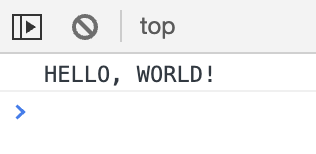 Console output showing Hello World.