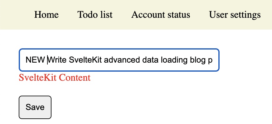 Changing the to-do title in an editable text input.