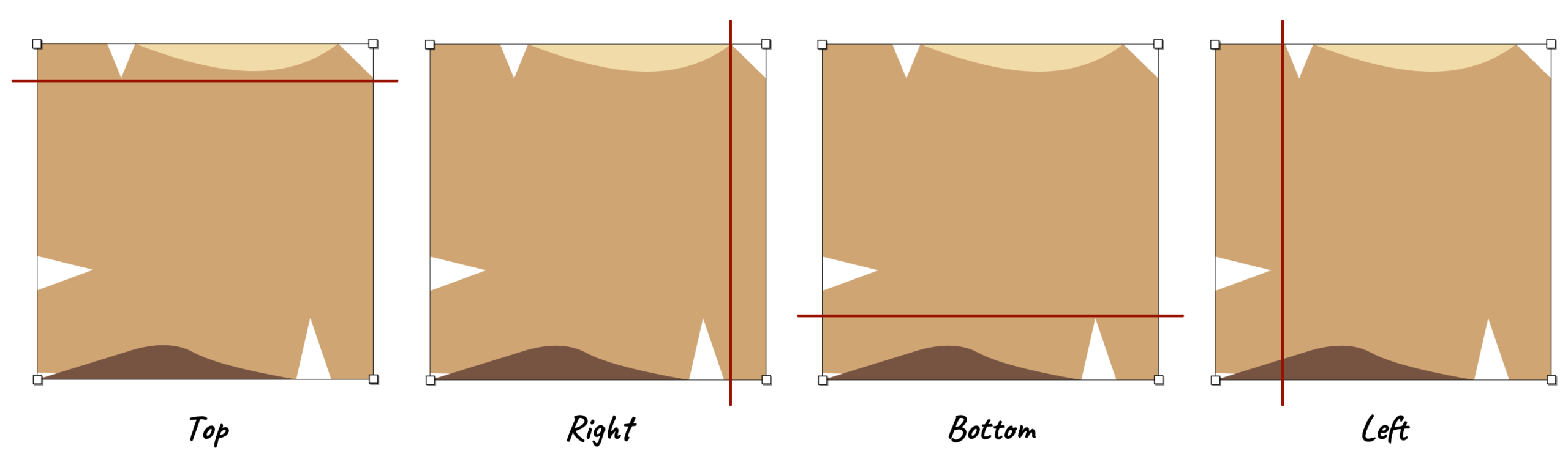 Dissecting the top, right, bottom, and left slices of a border image.