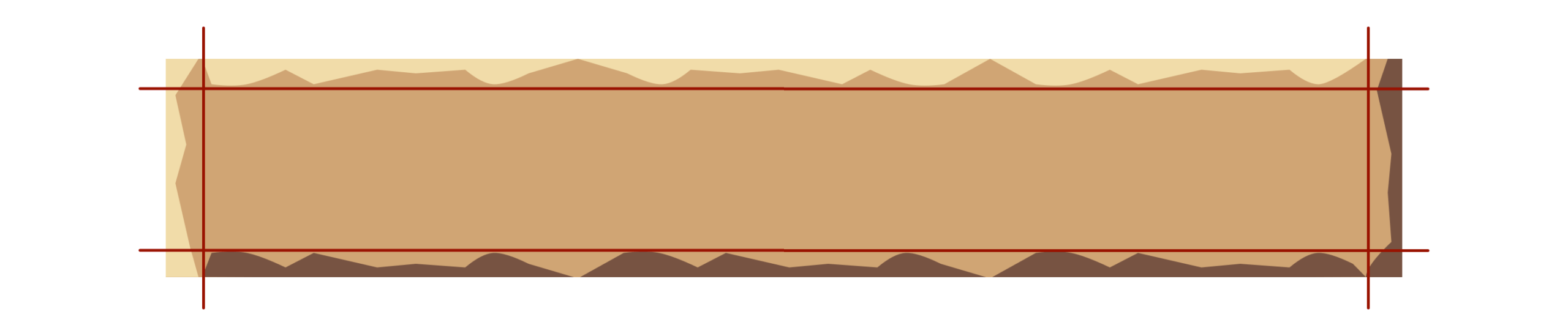 Illustration of chipped and zagged edges spliced up for border-image.