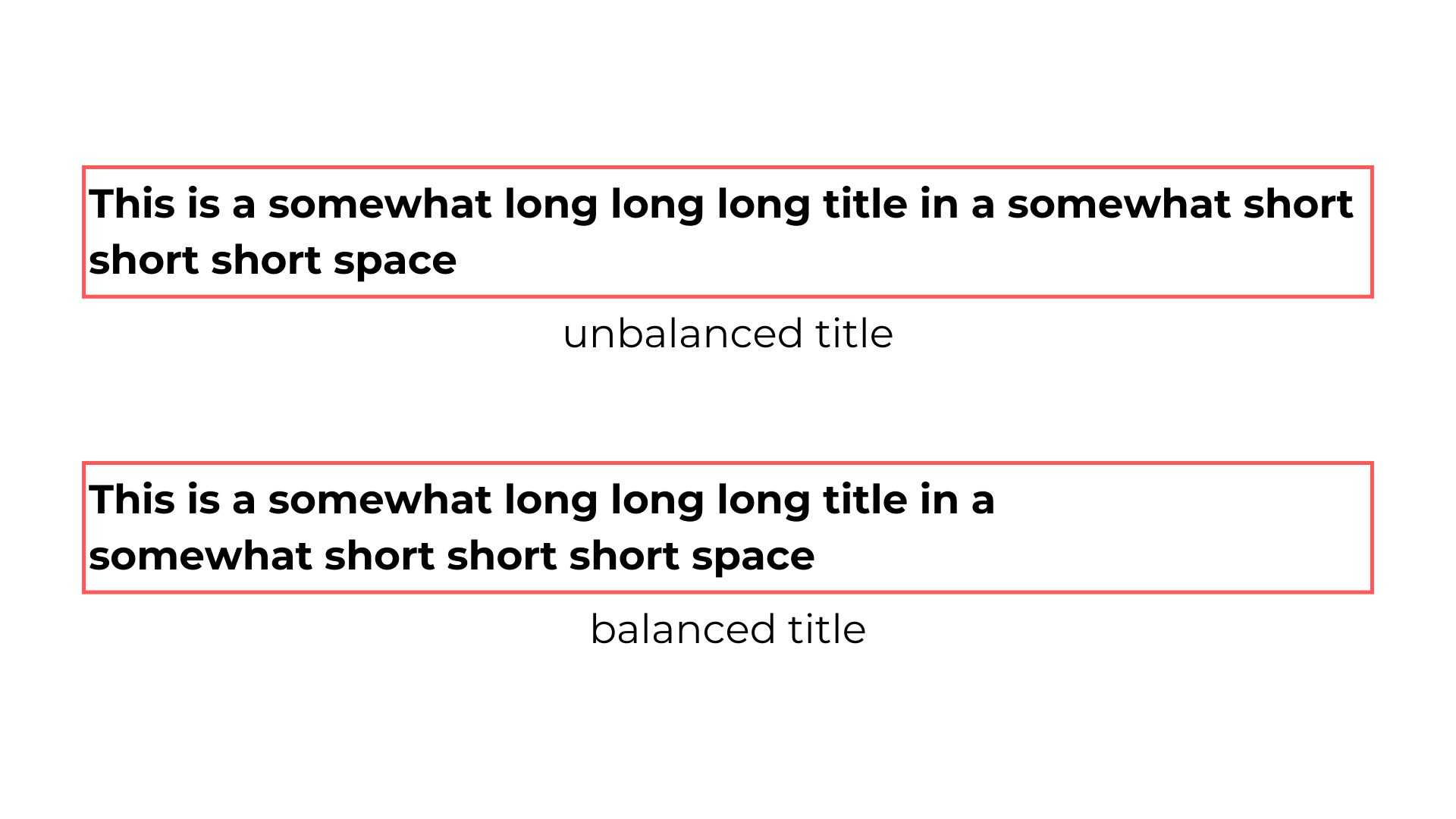 Example showing text balance in titles