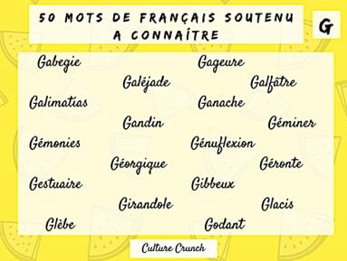 Et Si Nous Enrichissions Notre Vocabulaire Lettre G 50 Mots A Connaitre Et A Utiliser Culture Crunch