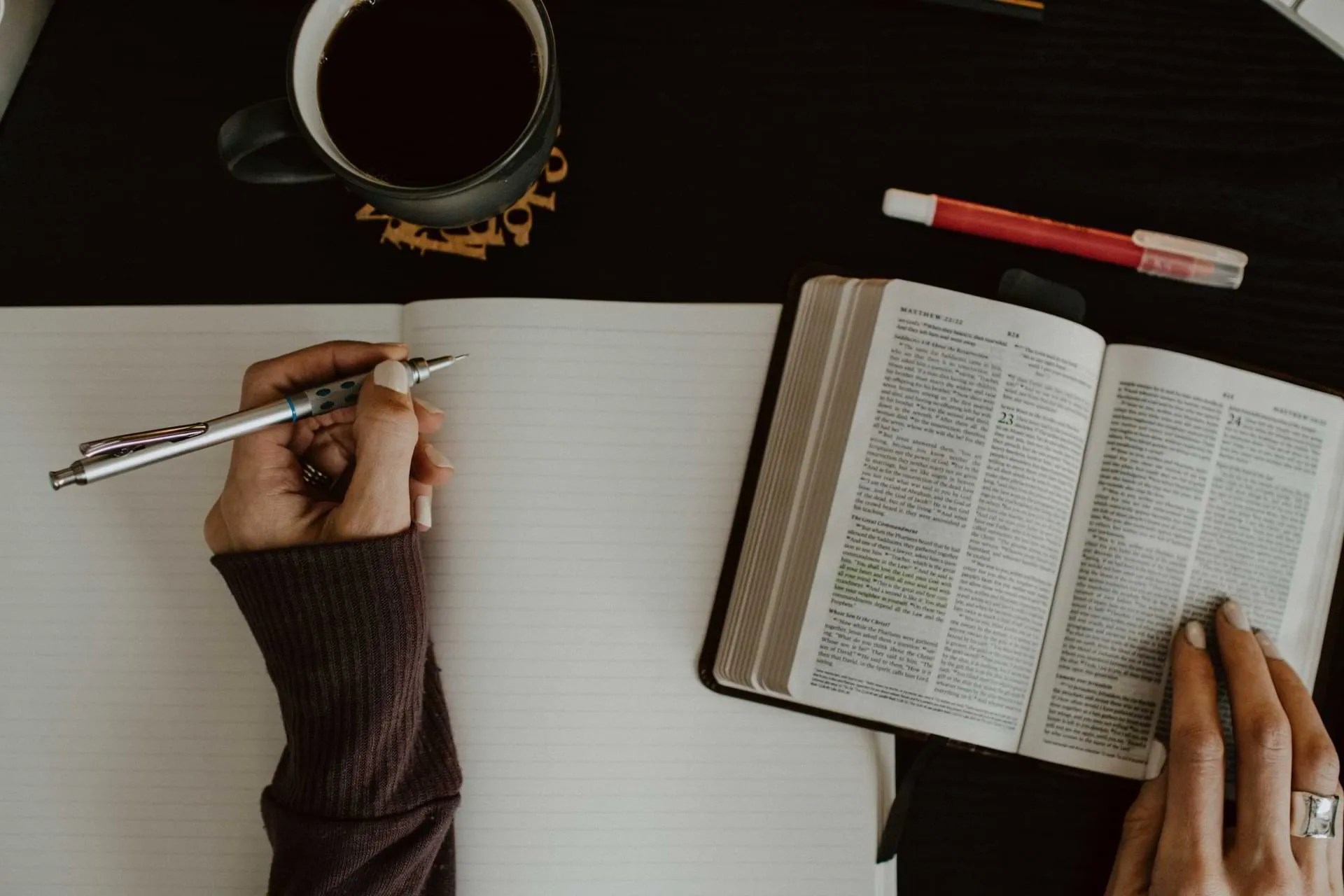 Individual Studying the Bible