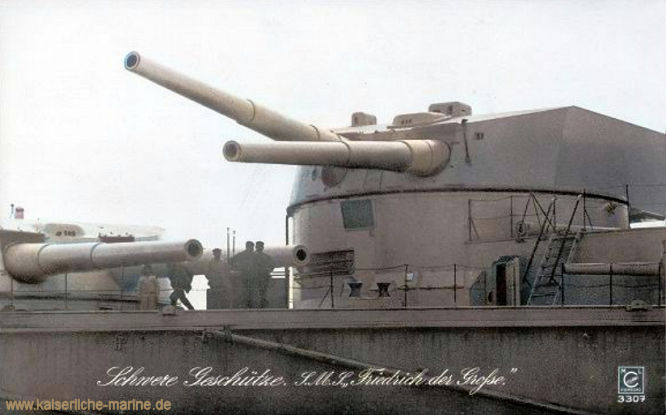 Schwere Geschütze. S.M.S. Friedrich der Große.