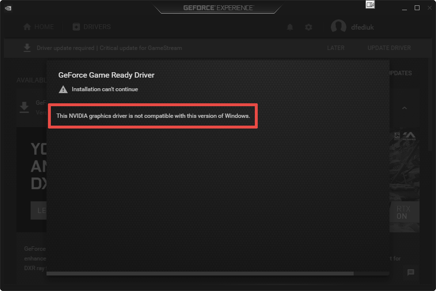 Geforce Game Ready Driver Installation Cannot Continue Windows 10