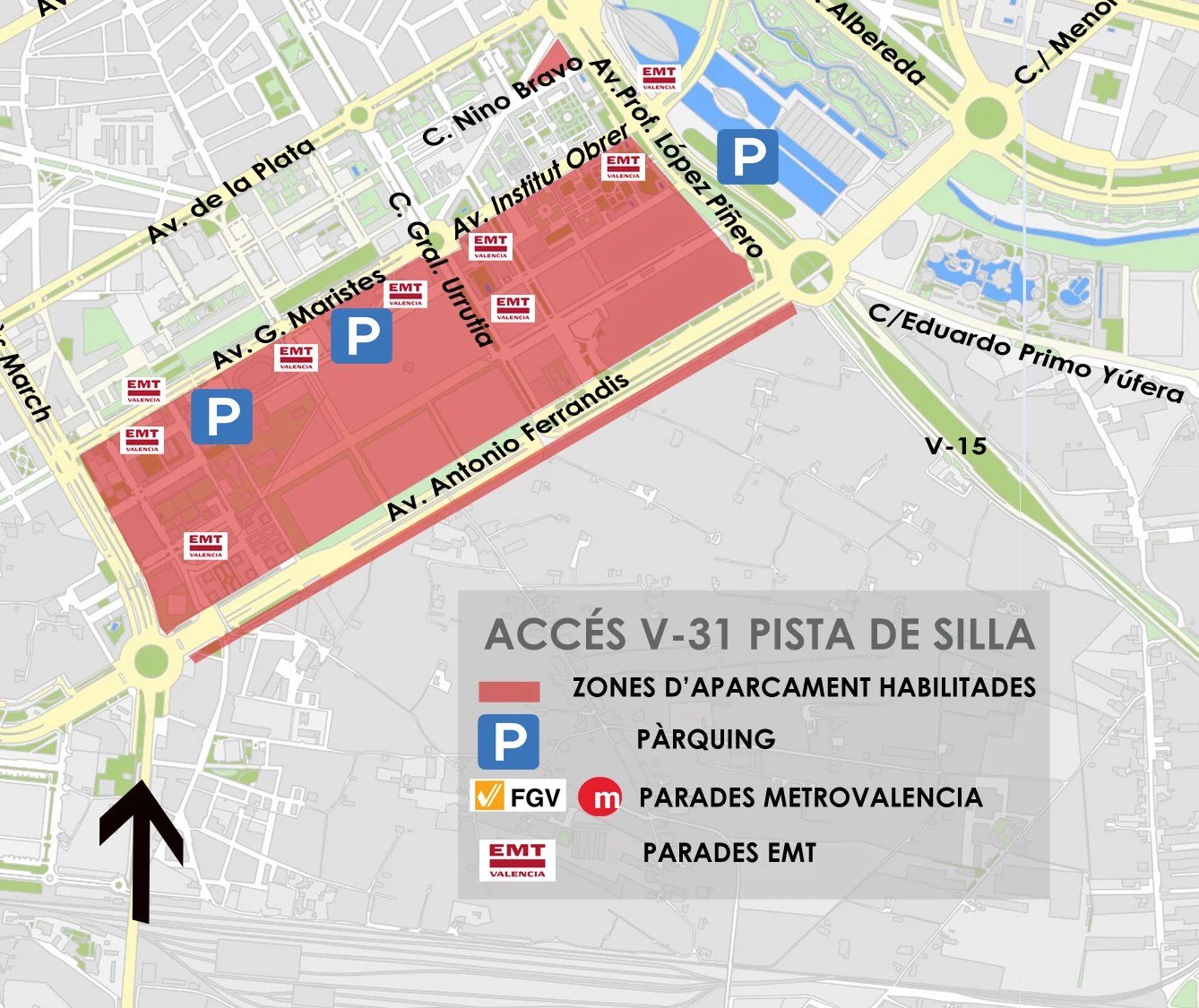El centre urbà quedarà tancat al pas de vehicles a partir de les 15:00 del dia 16 a València 4 0314 Estacionament Falles V-31