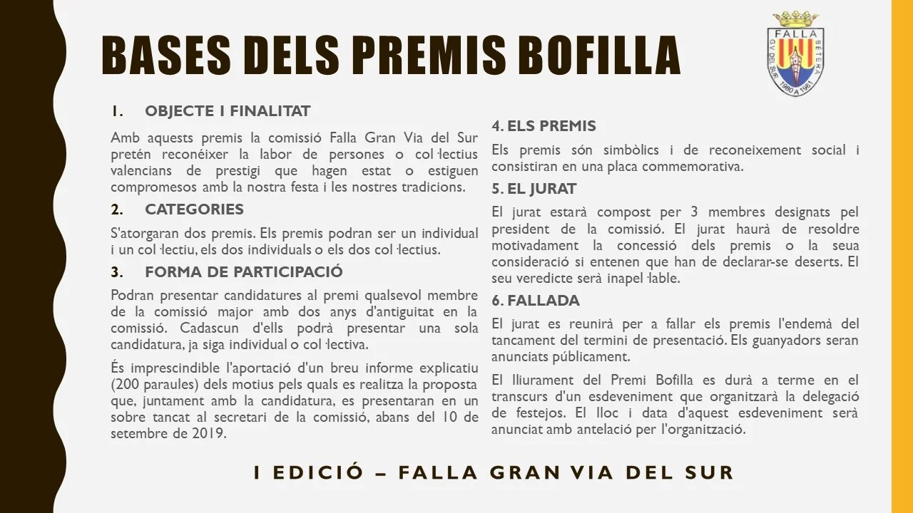 La Gran Via del Sud convoca la 1a Edició dels «Premis Bofilla» 2 Diapositiva2