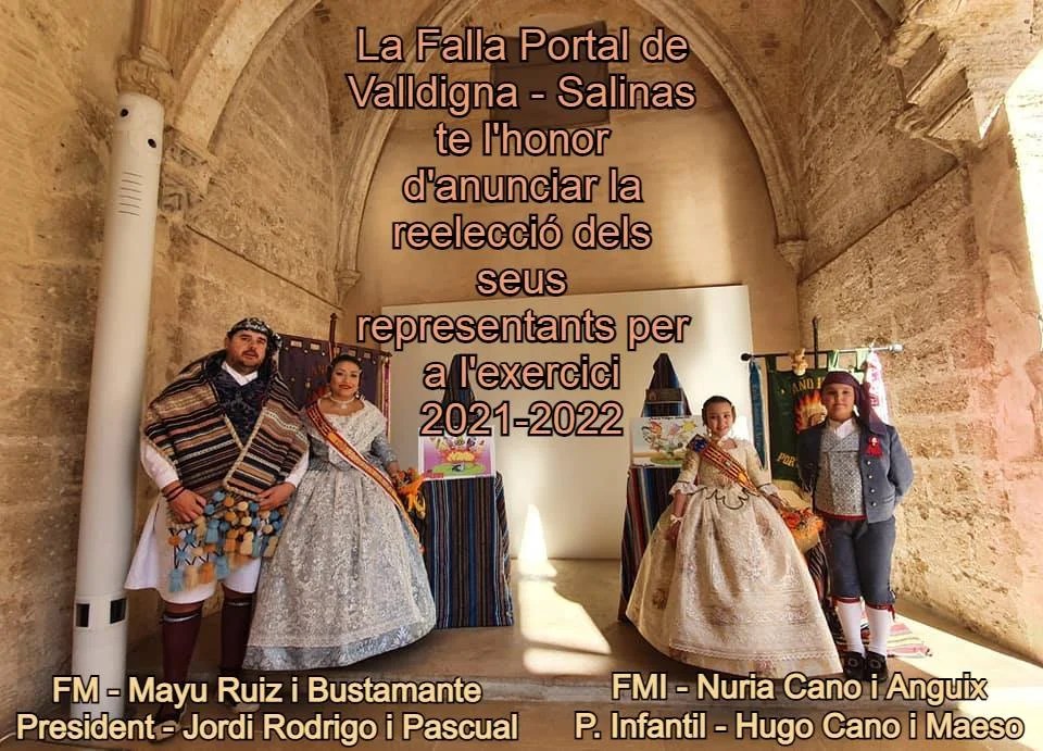 La Falla Portal de Valldigna – Salinas reelige a sus representantes para 2022