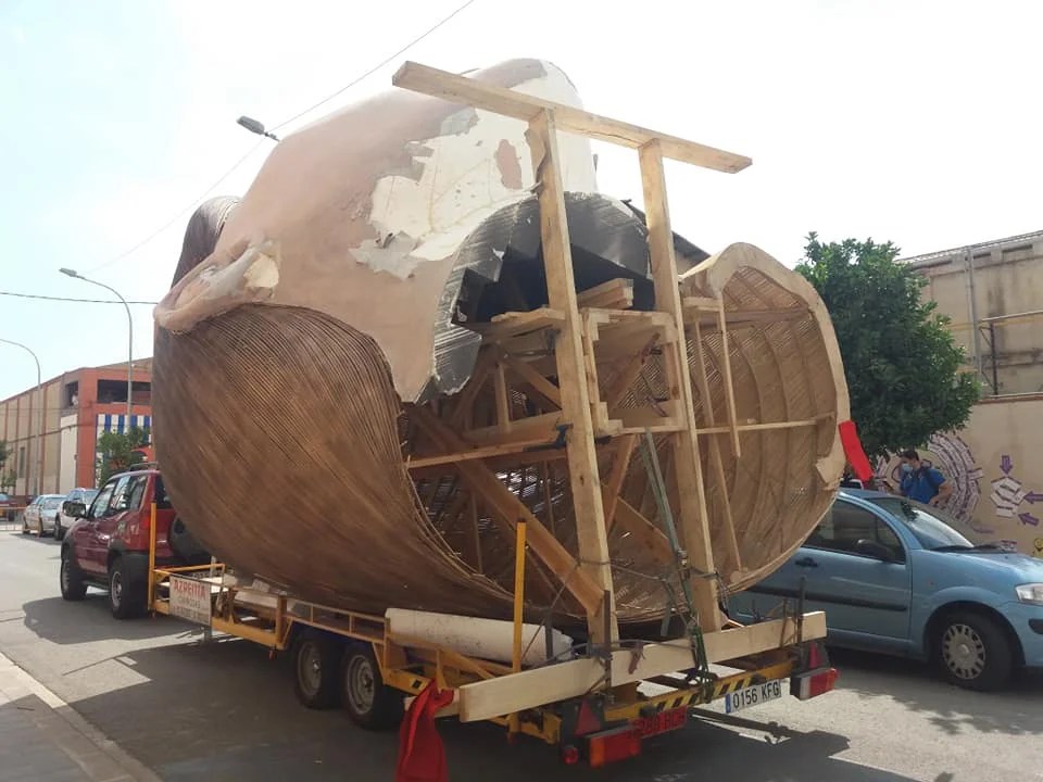 La Meditadora vuelve al taller #Fallas2021 3 Trasla de la Meditadora al taller 1