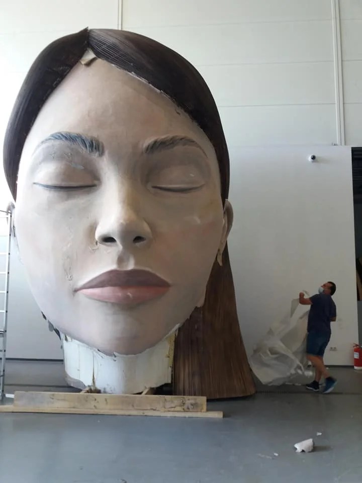 La Meditadora vuelve al taller #Fallas2021 15 Trasla de la Meditadora al taller 13