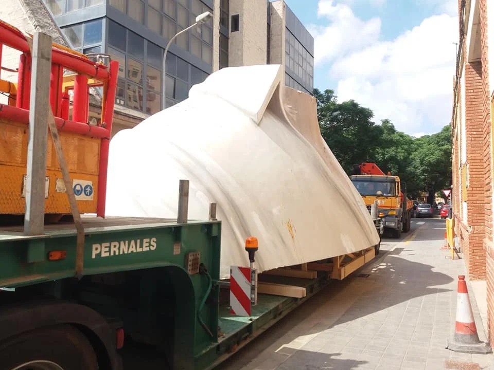 La Meditadora vuelve al taller #Fallas2021 4 Trasla de la Meditadora al taller 2