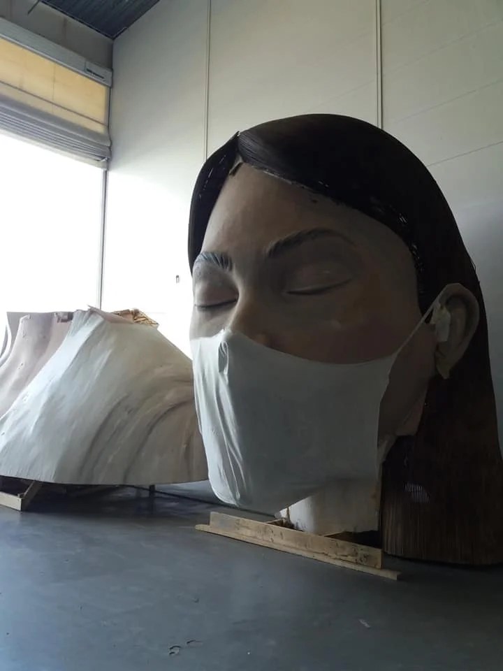 La Meditadora vuelve al taller #Fallas2021 7 Trasla de la Meditadora al taller 5