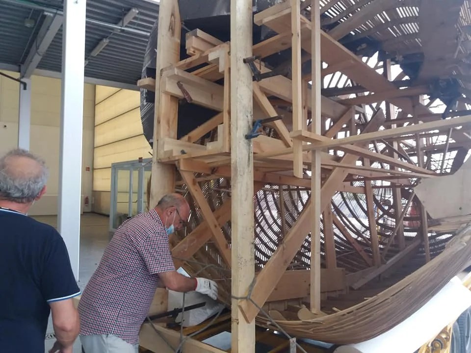 La Meditadora vuelve al taller #Fallas2021 8 Trasla de la Meditadora al taller 6