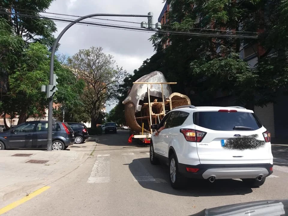 La Meditadora vuelve al taller #Fallas2021 9 Trasla de la Meditadora al taller 7