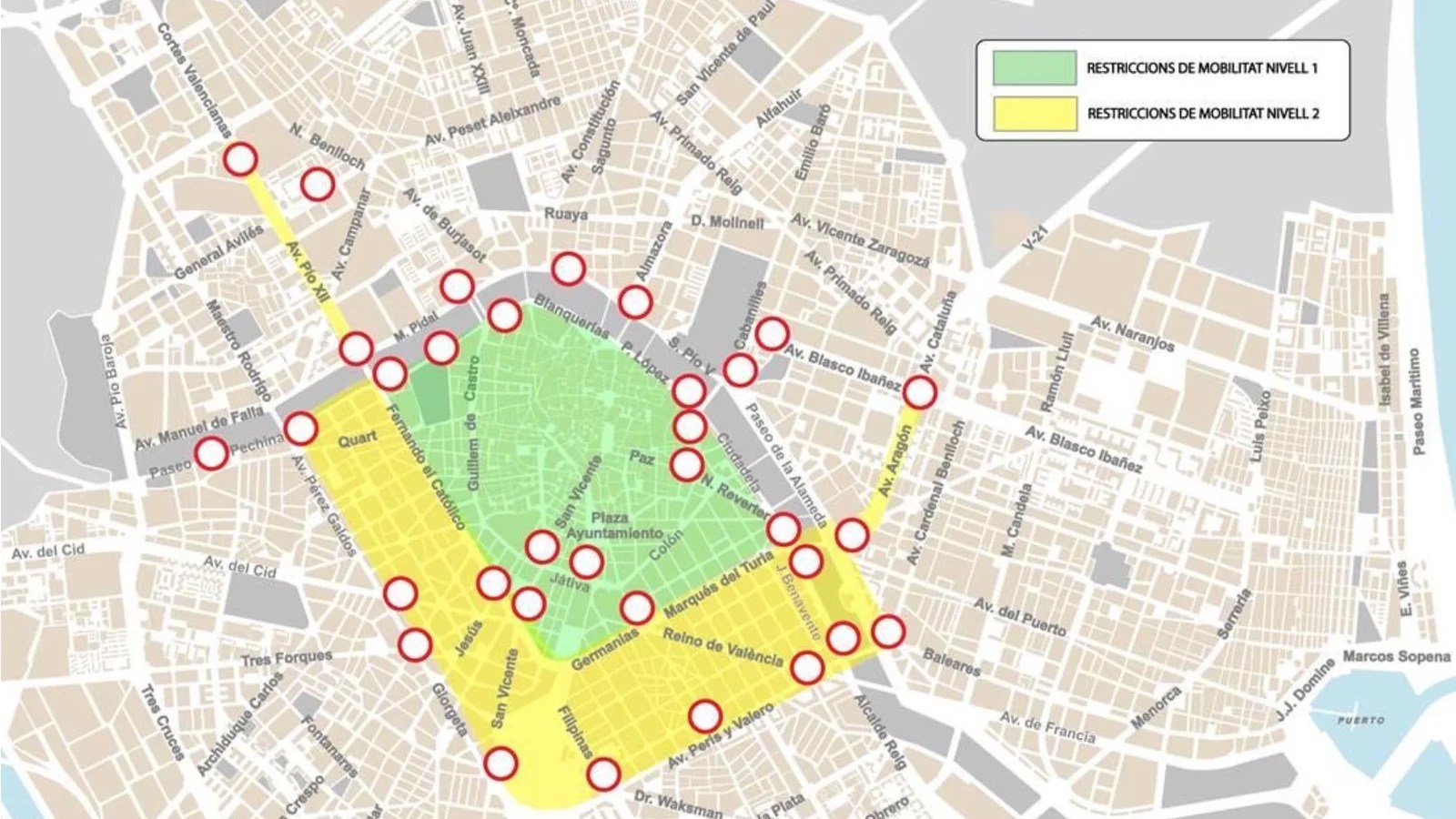 Así será la movilidad y los cierres perimetrales en València durante las Fallas 2022