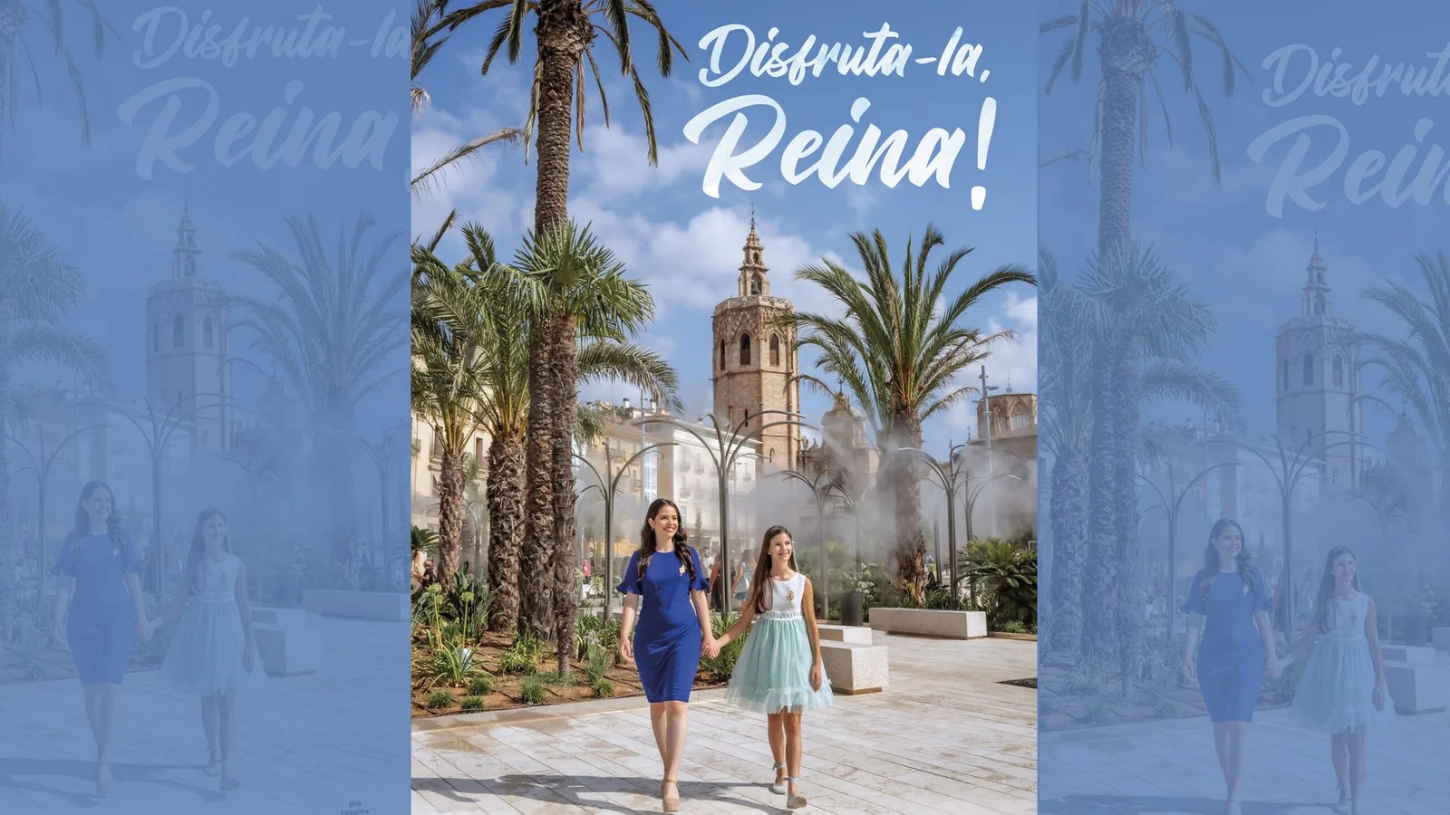 Las falleras mayores protagonizan la campaña sobre la renovación de la plaza de la Reina 1 0811 Campanya EMT placa Reina ok scaled