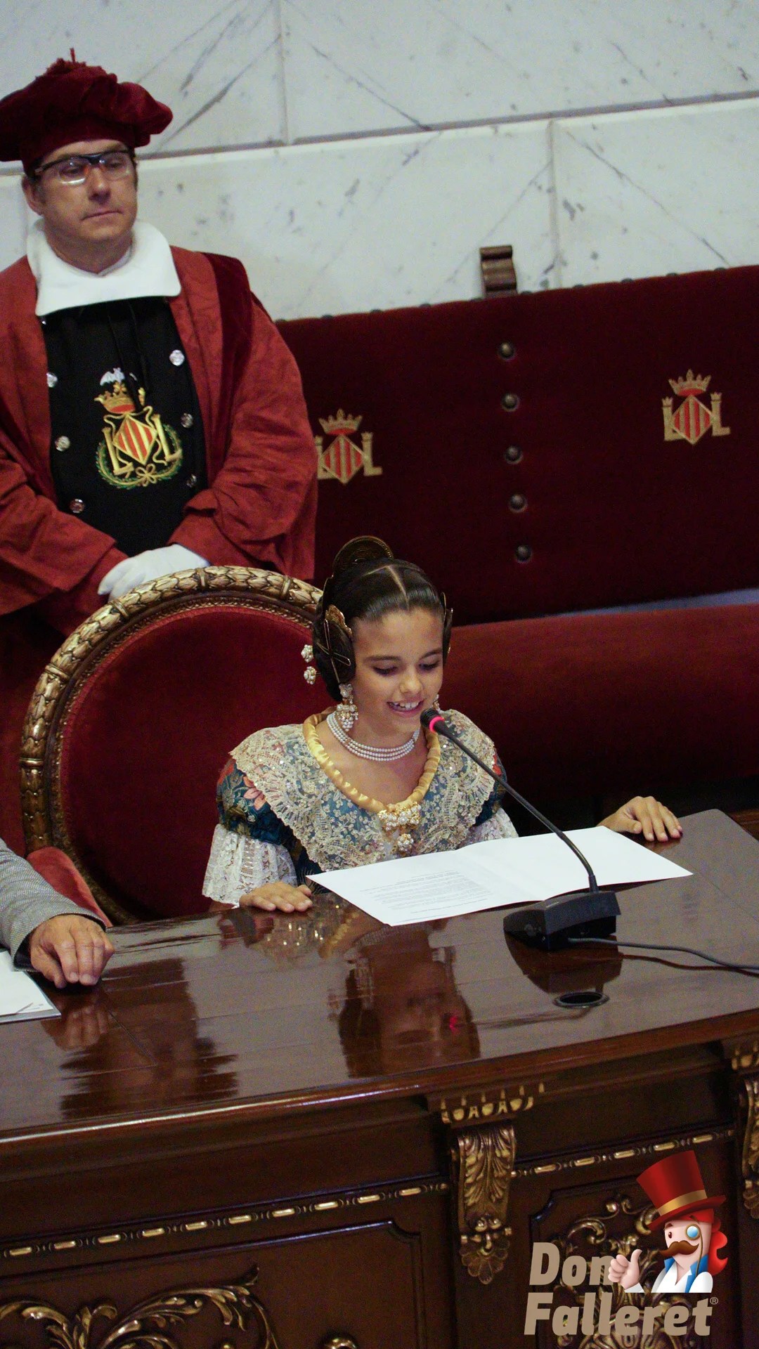 Paula Nieto Medina, Fallera Mayor Infantil de València durante su discurso - Foto: Pablo Garcés/Don Falleret proclamacio 23