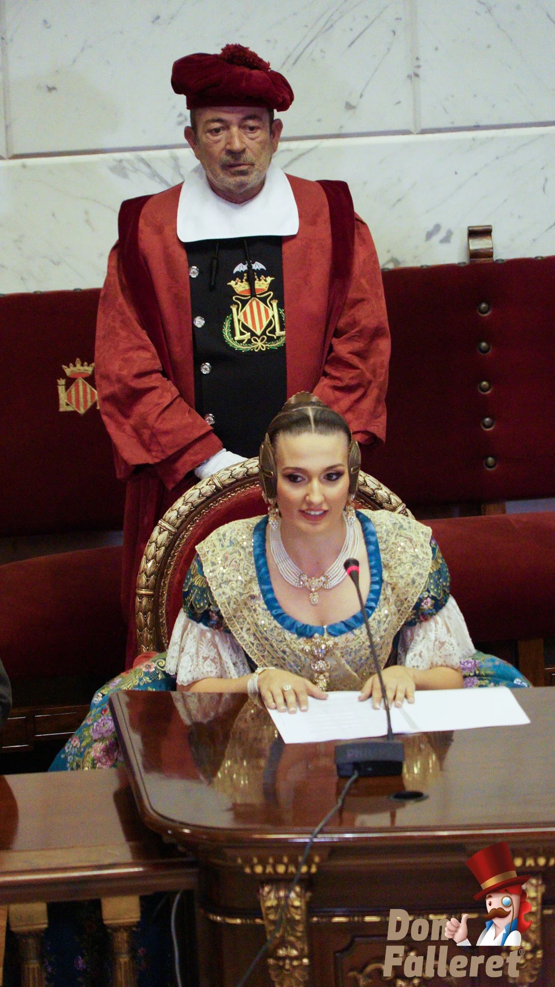 Laura Mengó Hernández, Fallera Mayor de València durante su discurso - Foto: Pablo Garcés/Don Falleret proclamacio 27