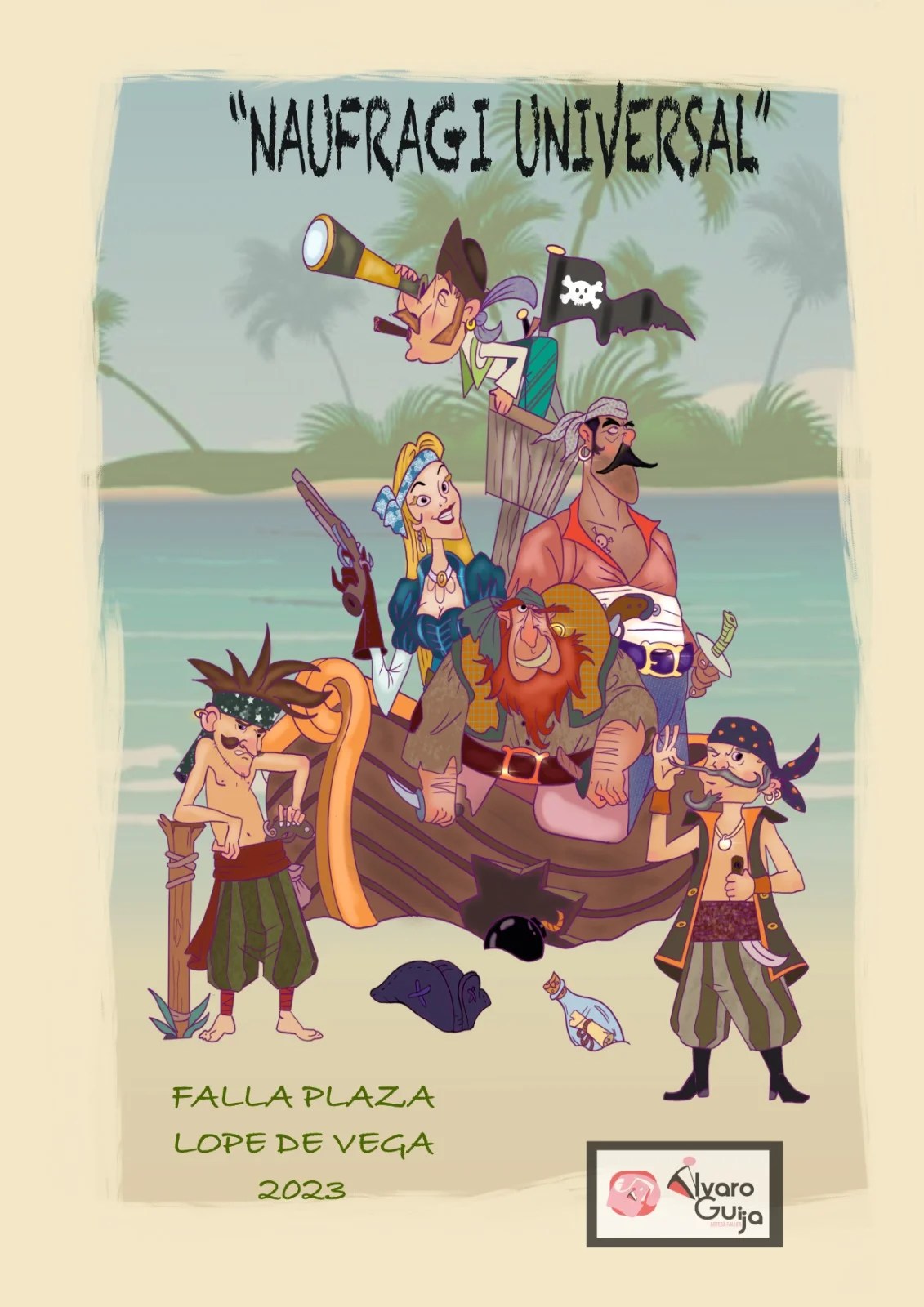 La comisión fallera de la Plaza de Lope de Vega desvela sus #Fallas2023 1 FALLA 110 GRANDE NAUFRAGI UNIVERSAL