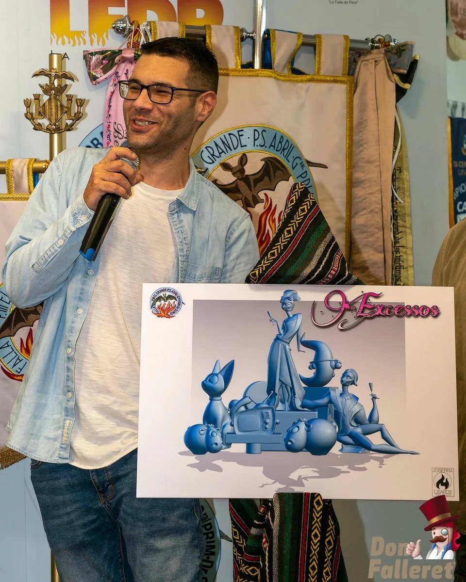 Joserra Lisarde y Xaume Torrent se estrenan en la Falla de Pere #Fallas2023 13 FallaDePere 23