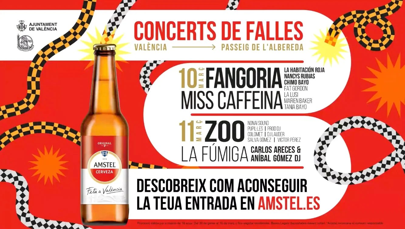 Los conciertos de Fallas vuelven a la Alameda en formato festival, con 16 horas de música en directo 3 0123. Cartell Concerts de Falles
