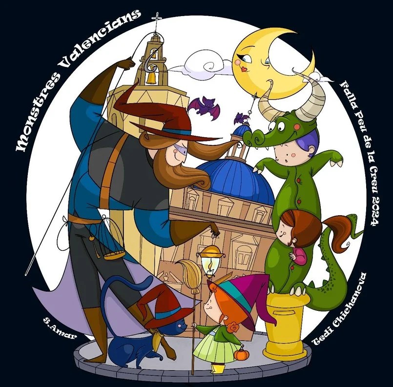 Esta fue la presentación de los bocetos de las Fallas del 150 aniversario de la comisión Peu de la Creu 3 Boceto Falla Infantil 2024 Falla Peu de la Creu