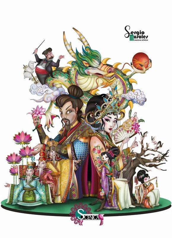 La Federación de Falla de Especial presenta sus proyectos para las Fallas de Valencia 2025 15 Boceto Falla Grande 2025 Falla Reino de Valencia-Duque de Calabria